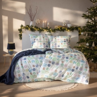Estella Flanell Bettwäsche Colour Dots 4466-520 Punkte Mint 135x200