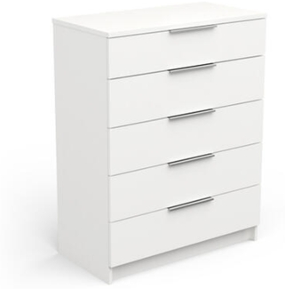 Kommode >Space< in matt weiss aus Holzwerkstoff - 80x102x42cm (BxHxT)