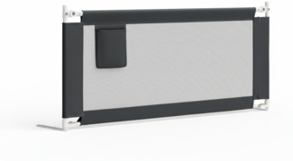 Bellabino 'Drina' Bettschutzgitter mit 2 Sicherheitsgurten, Rausfallschutz für Boxspringbetten klappbar, höhenverstellbar & kombinierbar, aus Oxford-Stoff & Metall, 200 cm, dunkelgrau