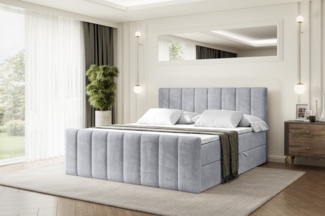 ALTDECOR Boxbett OTTA-Z (Multipocket-Matratze H4, H3 Matratze Bonellfederung, Topper, Kopfteil)