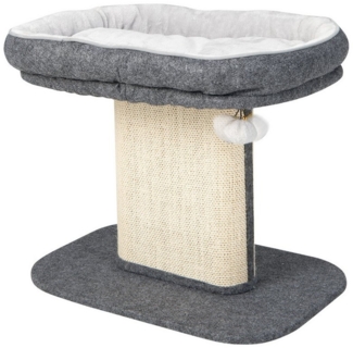 COSTWAY Kratzbaum Katzenbaum, mit Plüschsitzfläche & Ball, Holz