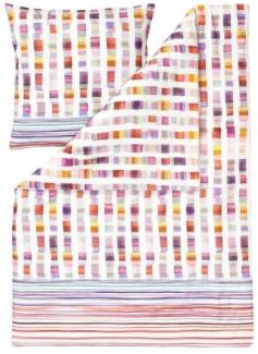 Estella Mako-Satin Bettwäsche 3 teilig Bettbezug 200 x 220 cm Kopfkissenbezug 2 x 80 x 80 cm Rhythm multicolor