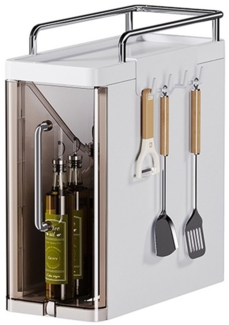 GarveeMore Küchenorganizer-Set Haushaltsküche Aufbewahrungsregal Multifunktionales Gewürzglasregal, Kunststoff Schreibtisch Lagerung Kabinett Schublade Typ Lücke Kabinett