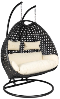 Korb Hängesessel Duetto mit Gestell + Kissen Hängestuhl Lounge Hängekorb Sessel
