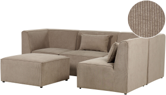 Sofa mit Ottomane LEMVIG Taupe Linksseitig