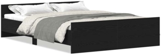 vidaXL Bettgestell ohne Matratze Schwarz Eichen-Optik 135x190 cm 3329325