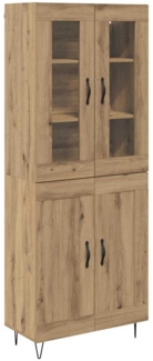 vidaXL Highboard Artisan-Eiche 69,5 x 34 x 180 cm Holzwerkstoff 3402708