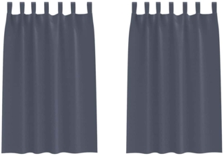 vidaXL Verdunkelungs-Vorhänge mit Ringen 2 pcs Anthrazit 175 x 140 cm 4107559