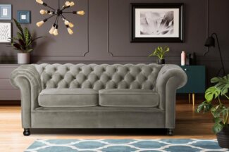 Home affaire Chesterfield-Sofa Chesterfield Home 3-Sitzer B/T/H: 192/87/75 cn, mit edler Knopfheftung und typischen Armlehnen