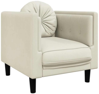 vidaXL Sessel mit Kissen Creme Samt 372629