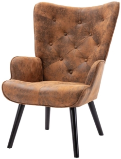 SeedWave Ohrensessel Bequemer Wing Chair, Ergonomischer Hochlehnsessel, Retro-Stil, Retro-Design, Massiver Holzrahmen, Gemütlich & Langlebig