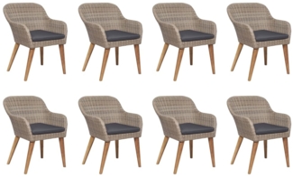 vidaXL 9-tlg. Garten-Essgruppe mit Auflagen Poly Rattan 3057815