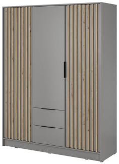 Compleo Kleiderschrank LISA Drehtürenschrank mit Lamellen, 3-türig Schrank, 150 cm