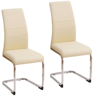 HTI-Living Freischwinger Schwingstuhl SallyC PU Beige (Set, 2 St), Freischwinger Esszimmerstuhl Kunstleder