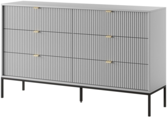 Compleo Kommode mit sechs Schubladen, Kommode mit Gold Griffe, Breite: 154 cm