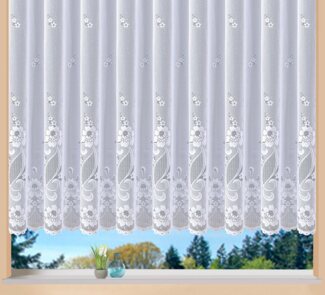 Weckbrodt Gardine Chelsea (1 St), Kräuselband, halbtransparent, Jacquard, Jacquard, strukturiert, halbtransparent, Bordüre,floral,Allover, Store