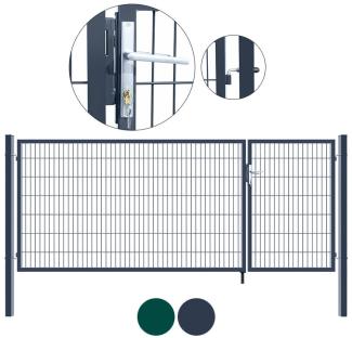 HOME DELUXE Doppelflügel Gartentor ADITUS - 100 x 350 cm Anthrazit