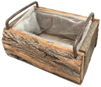 finehomegarden Blumenkasten Pflanzkasten Griff Holzkasten Holz 20x15 cm H8,5cm + 30x15 cm H8,5cm (1 St), rechteckig Antik Look Pflanzkiste zum Bepflanzen 2Größen wählbar