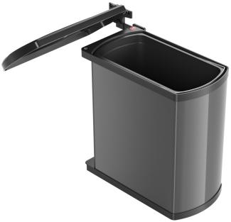 HAILO 3418071 Abfallsorter UNO 18 dunkelgrau/schwarz mit 18 Liter Abfallvolumen ab 45 cm Schrankbreite