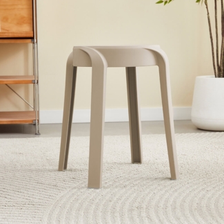 HOME DELUXE Hocker stapelbar NIVO – Beige, 10er Set