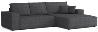 Deine Möbel 24 Wohnlandschaft MARCO 294 cm breit Ecksofa Sofa Wohnzimmer L-Couch Cord Samt, Grau Beige Dunkelgrau Anthrazit Graphit Schwarz Hellgrau 3 Teile, mit Schlaffunktion Bettfunktion Bettkasten Stauraum
