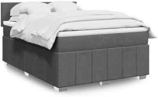 vidaXL Boxspringbett mit Matratze Dunkelgrau 160x200 cm Stoff 3289413