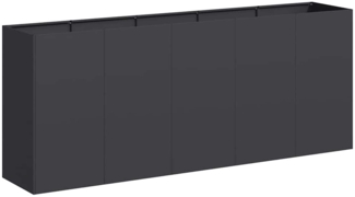 vidaXL Pflanzkübel Schwarz 200x40x80 cm Kaltgewalzter Stahl 860724
