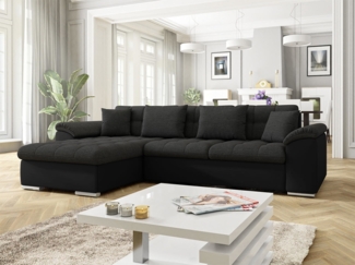 Ecksofa Diana mit Schlaffunktion und 2 Bettkasten (Farbe: Soft 011 + Soul 20, Seite: Links)