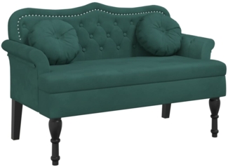 vidaXL Bank mit Kissen Dunkelgrün 120,5 x 65 x 75 cm Samt 372142