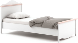 Bett Mia Einzelbett 90x200cm weiß rosa inkl. Matratze
