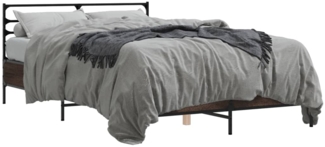 vidaXL Bettgestell Braun Eichen-Optik 120x200 cm Holzwerkstoff Metall 3280041