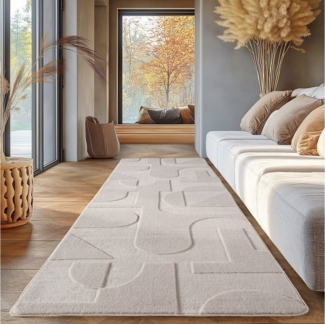 SIMPEX24 Designteppich Unicolor - Einfarbig, Rechteckig, Höhe: 12 mm, Kurzflorteppich Skandinavische Design Anti-Rutsch Rückseite Waschbar