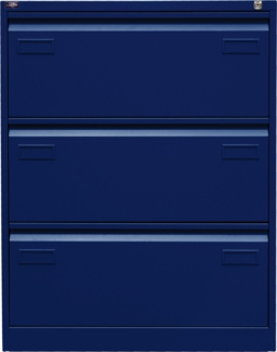 Bisley LIGHT Hängeregistraturschrank, doppelbahnig, DIN A4, 3 HR-Schubladen, Farbe oxfordblau