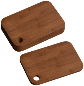 5 Stück Schneidebrett, Bambus dunkel - 23 x 15cm