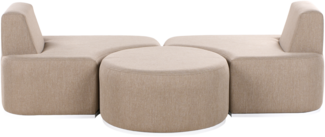 Lounge Set mit Tisch 2-Sitzer FABRO Stoff Beige