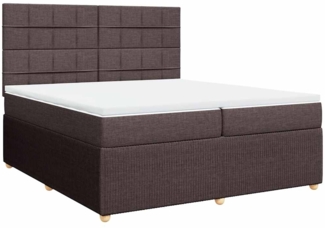 vidaXL Boxspringbett mit Matratze Dunkelbraun 200x200 cm Stoff 3292166