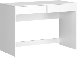 Bellamio 'Toce' Schreibtisch mit 2 Schubladen, weiß, 75x40x110 cm, Bürotisch mit Stauraum