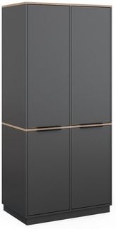Vicco Kleiderschrank Betti, Anthrazit/Eiche, 82 x 179 cm mit 4 Türen