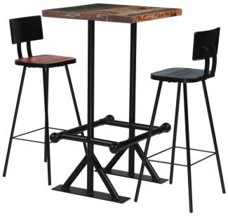 vidaXL Bar-Set 3-tlg. Altholz Massiv Mehrfarbig 245398