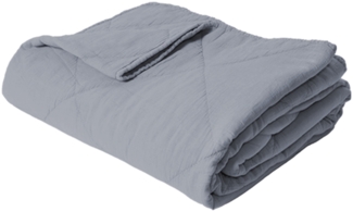 Decke Überwurf 100% Baumwolle 140 x 200 cm Skandinavisch Staubblau