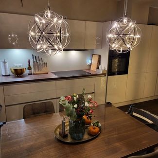 s.luce Atom LED-Hängeleuchte Dimmbar Chrom Ø 30cm