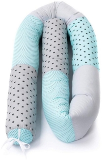 Amilian Nestchenschlange Bettschlange 210cm - Seitenschläferkissen - Nestschlangen, (Nestchenschlange für Kinderbett, Nestchen, Bettumrandung als Kopfschutz, Kantenschutz für Ihr Babybett), Nestchen - Bettumrandung als Kopfschutz - Kantenschutz für Bab...