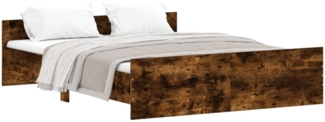 vidaXL Bettgestell mit Kopf- und Fußteil Räuchereiche 160x200 cm 3203765