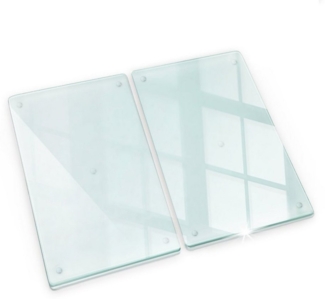 Tulup Herd-Abdeckplatte Induktionsschutz Glas Spritzschutz Glasschneideplatte Transparent, (2 tlg), Gummifüße