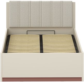 Bettgestell >MILLES < Lift-Lattenrost, Sandfarbig - 125,2x90,7x205,2cm (BxHxT)