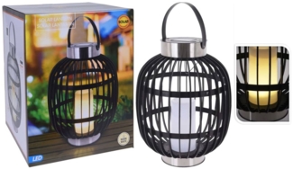 ProGarden LED-Solarlaterne mit Kerze Schwarz 35 cm 436263