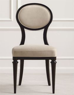 Casa Padrino Luxus Art Deco Esszimmer Stuhl Beige / Schwarz H. 97 cm - Made in Italy