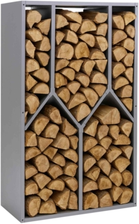 Brennholzlager HWC-P76, Kamin-/Feuerholzregal Holzlager Holzunterstand Outdoor Metall 160 x 95 x 50 cm ~ grau