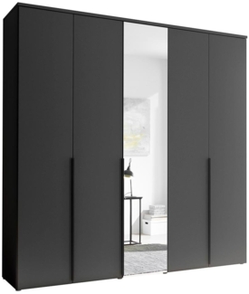 Kleiderschrank Konstanz / Kevo, Holzwerkstoff, Anthrazit, 225 x 225 x 52 cm