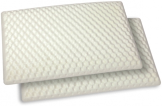 Dmora Set mit 2 Kopfkissen Ruta, Bettkissen, Ergonomisches Produkt, Schlafzimmerkissen, Made in Italy, 73x43 h14 cm, Weiß